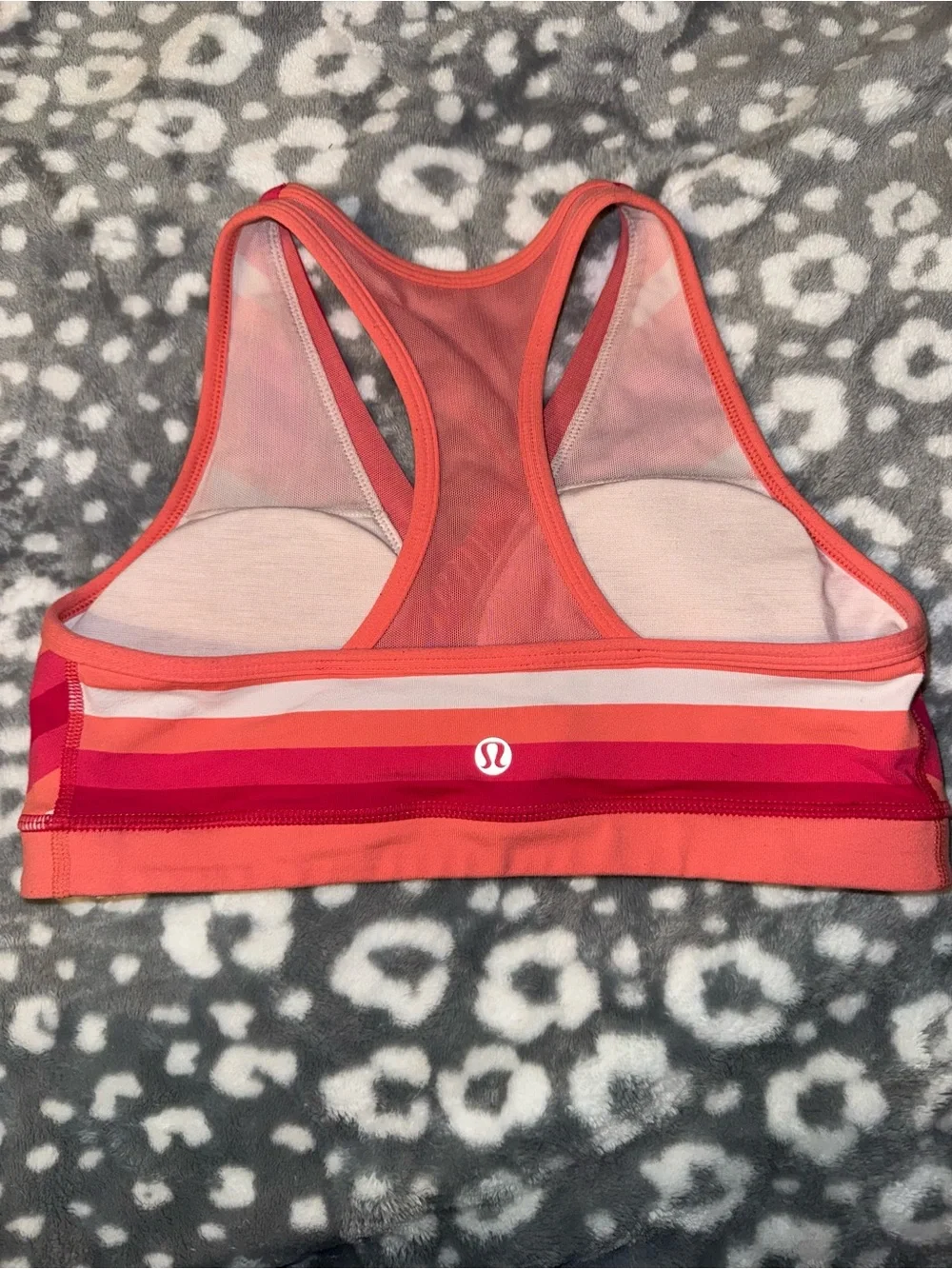 lululemon athletica Pink & Coral Striped Wrap Sports Bra